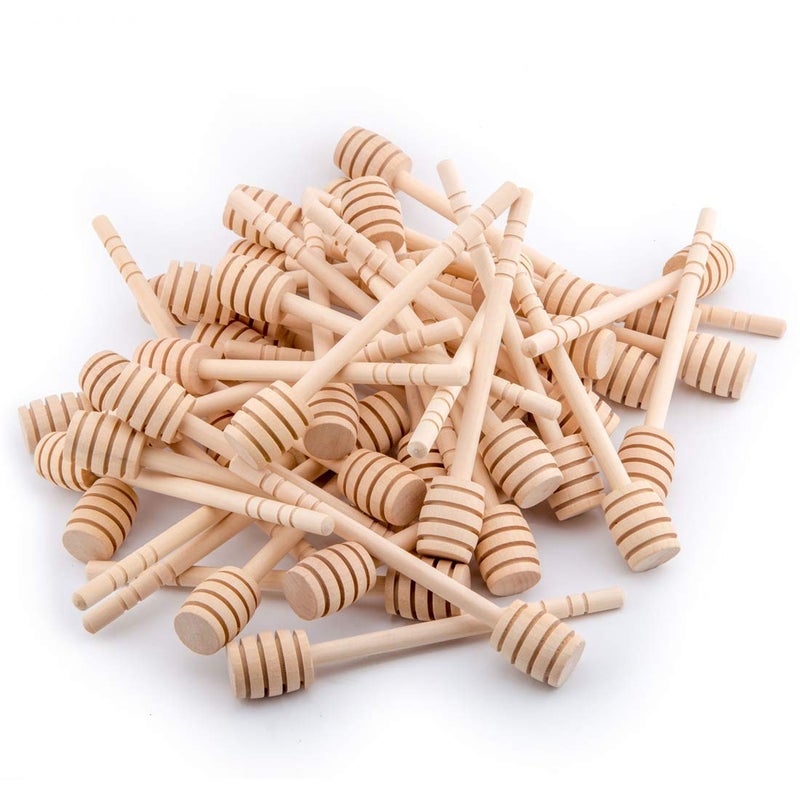 Alytimes 100-Pack 6 Inch Portable Wooden Jam Honey Dipper Honey Sticks for Honey Jar Dispense Drizzle Honey (6inch 100pcs) - Image 1